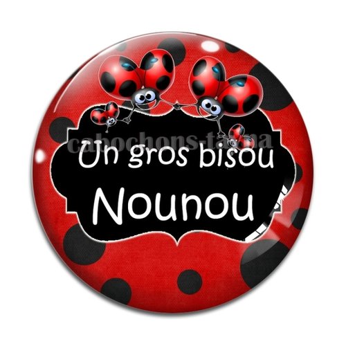 Cabochon gros bisou nounou, cabochon résine ou verre rond différente taille