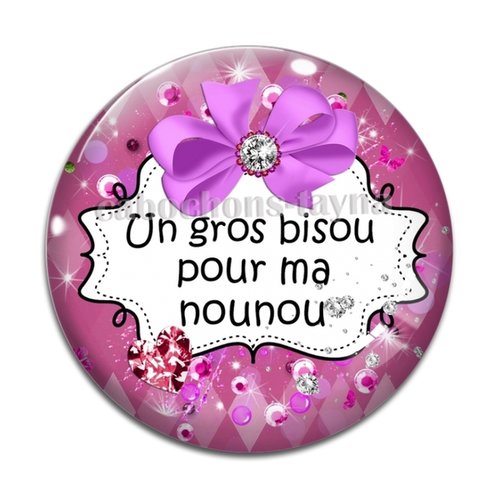 Cabochon gros bisou nounou, cabochon résine ou verre rond différente taille