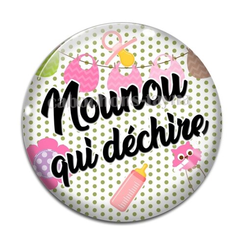 Cabochon nounou qui déchire, cabochon résine ou verre rond différente taille