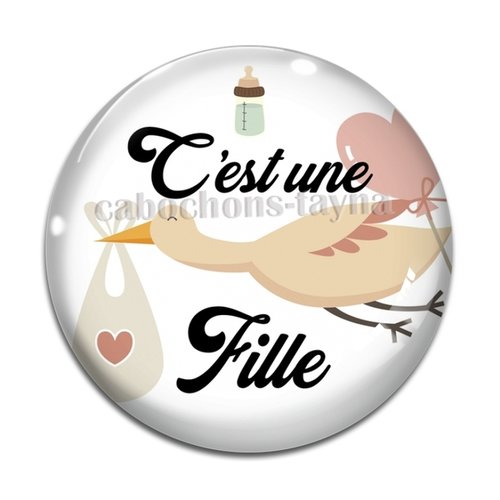 Cabochon c'est une fille, cabochon résine ou verre rond différente taille