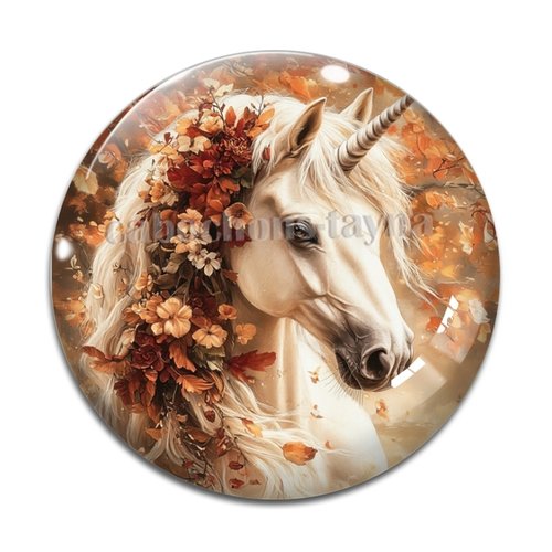 Cabochon licorne, cabochon résine ou verre rond différente taille