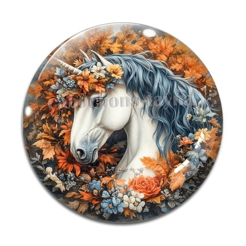 Cabochon licorne, cabochon résine ou verre rond différente taille