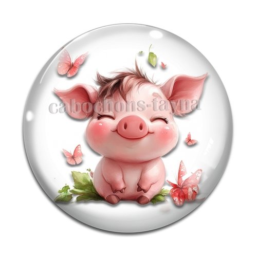 Cabochon cochon, cabochon résine ou verre rond différente taille