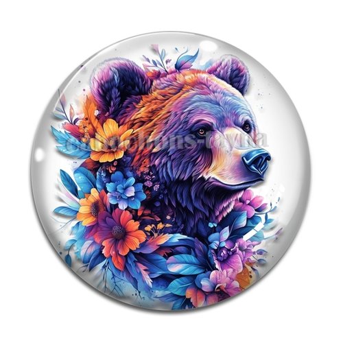 Cabochon ours, cabochon résine ou verre rond différente taille