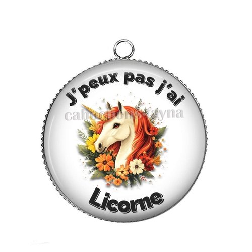 Pendentif j'peux pas j'ai licorne