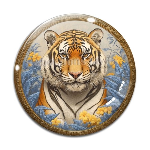 Cabochon tigre, cabochon résine ou verre rond différente taille