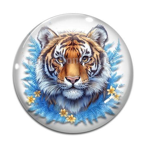 Cabochon tigre, cabochon résine ou verre rond différente taille