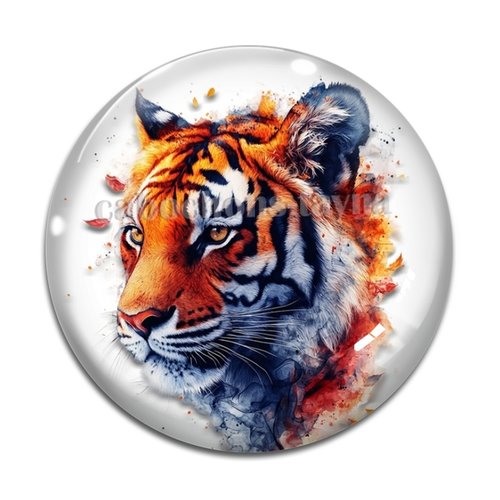 Cabochon tigre, cabochon résine ou verre rond différente taille