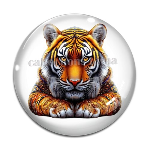 Cabochon tigre, cabochon résine ou verre rond différente taille