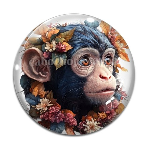 Cabochon singe, cabochon résine ou verre rond différente taille