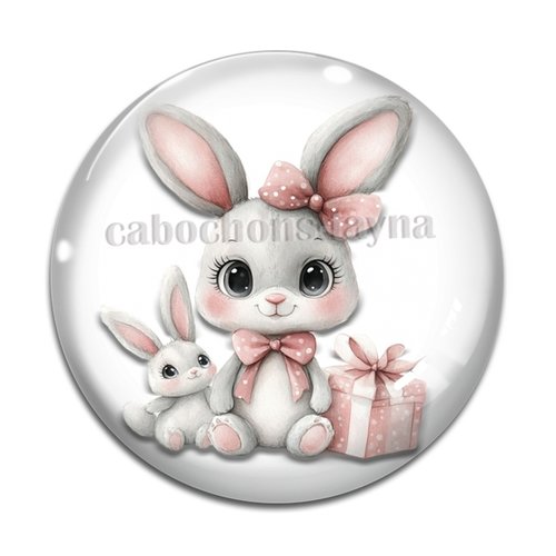 Cabochon lapin, cabochon résine ou verre rond différente taille