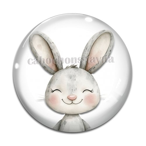 Cabochon lapin, cabochon résine ou verre rond différente taille