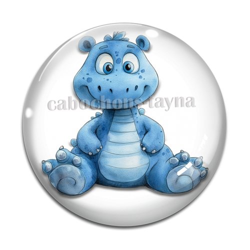 Cabochon hippopotame, cabochon résine ou verre rond différente taille