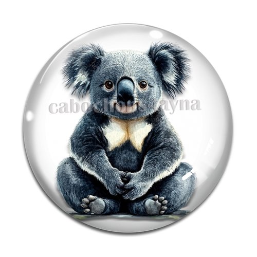 Cabochon koala, cabochon résine ou verre rond différente taille