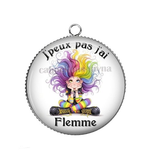 Pendentif j'peux pas j'ai flemme