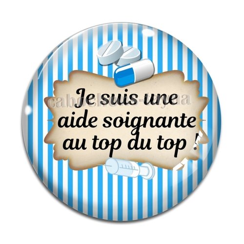 Cabochon aide soignante, cabochon résine ou verre rond différente taille