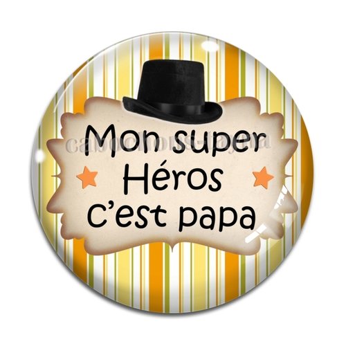 Cabochon papa héros, cabochon résine ou verre rond différente taille