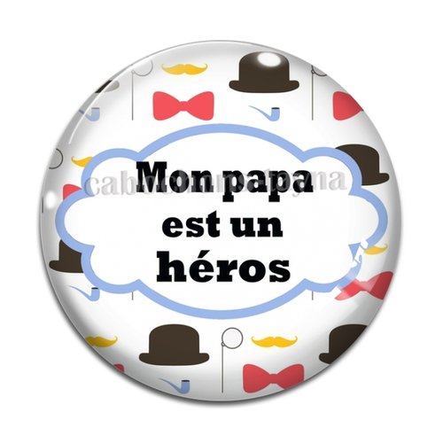 Cabochon papa héros, cabochon résine ou verre rond différente taille