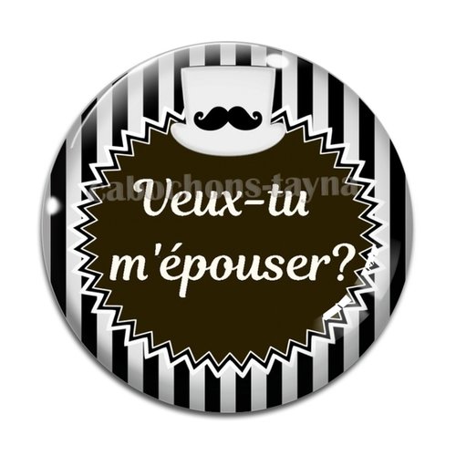 Cabochon veux tu m'épouser, cabochon résine ou verre rond différente taille