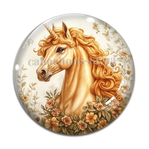 Cabochon licorne, cabochon résine ou verre rond différente taille