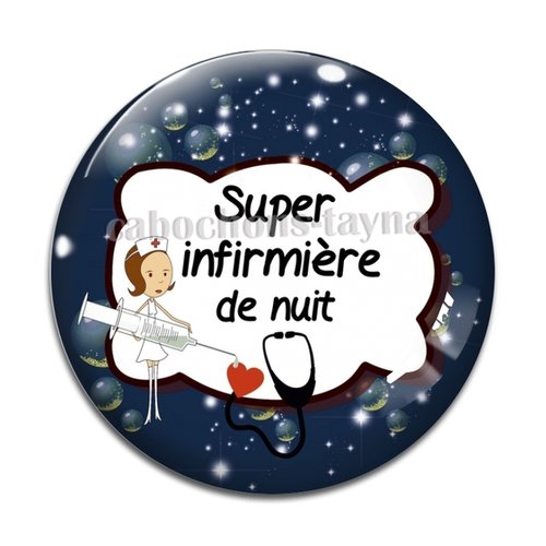 Cabochon super infirmière, cabochon résine ou verre rond différente taille