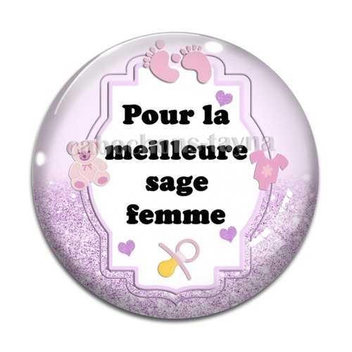 Cabochon meilleure sage femme, cabochon résine ou verre rond différente taille