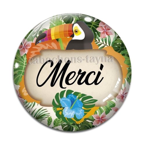 Cabochon merci, cabochon résine ou verre rond différente taille
