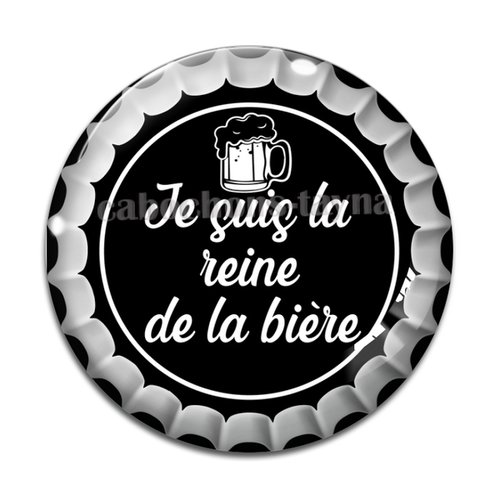 Cabochon je suis la reine de la bière, cabochon résine ou verre rond différente taille