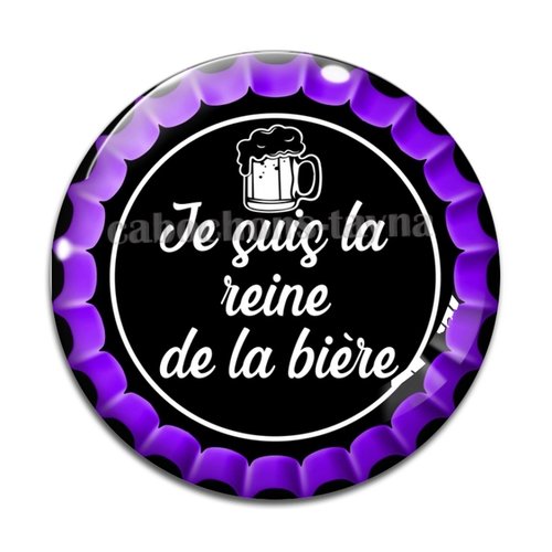 Cabochon je suis la reine de la bière, cabochon résine ou verre rond différente taille