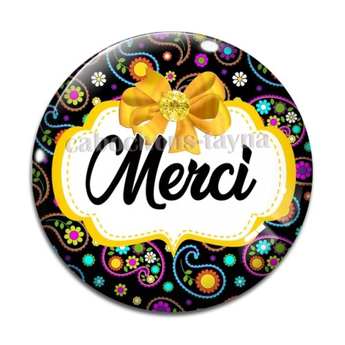 Cabochon merci, cabochon résine ou verre rond différente taille