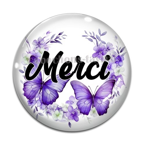 Cabochon merci, cabochon résine ou verre rond différente taille