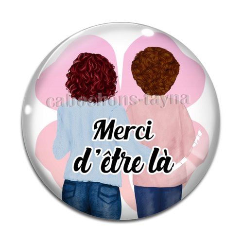 Cabochon merci, cabochon résine ou verre rond différente taille
