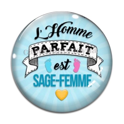 Cabochon l'homme parfait est sage femme, cabochon résine ou verre rond différente taille