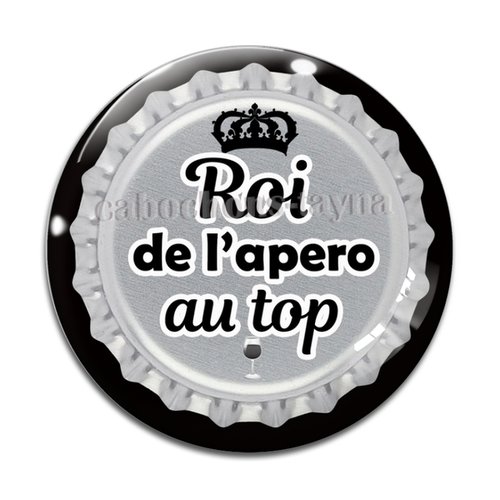 Cabochon roi de l'apéro, cabochon résine ou verre rond différente taille