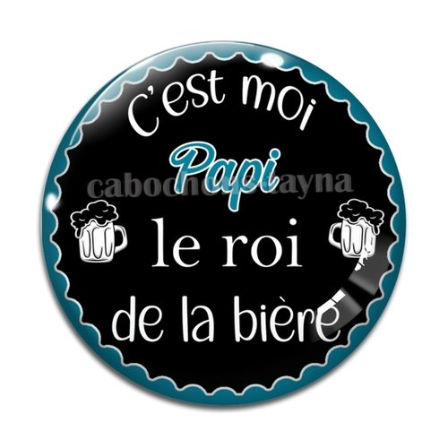 Cabochon papi roi de la bière, cabochon résine ou verre rond différente taille