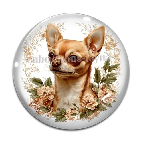 Cabochon chien, cabochon résine ou verre rond différente taille