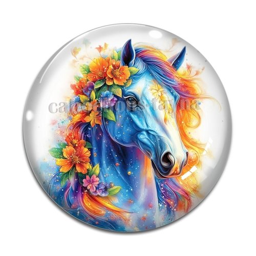 Cabochon cheval, cabochon résine ou verre rond différente taille