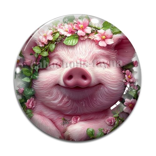 Cabochon cochon, cabochon résine ou verre rond différente taille