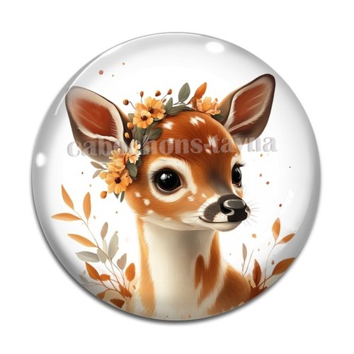 Cabochon biche, cabochon résine ou verre rond différente taille