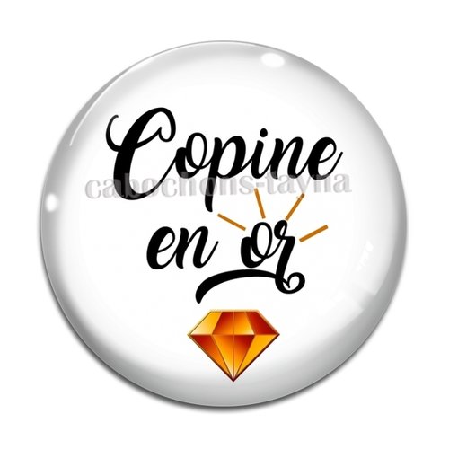 Cabochon copine en or, en résine ou en verre différente taille