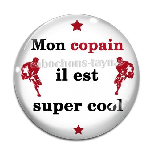 Cabochon un copain super cool, en résine ou en verre différente taille