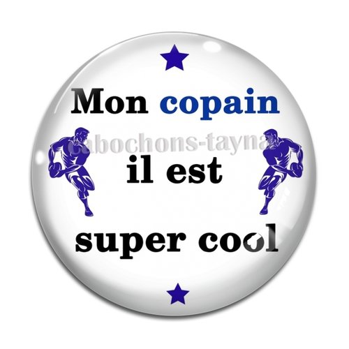 Cabochon un copain super cool, en résine ou en verre différente taille