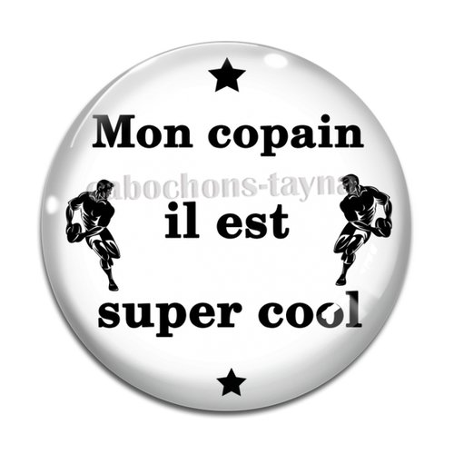 Cabochon un copain super cool, en résine ou en verre différente taille