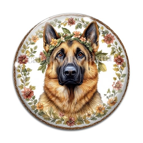 Cabochon chien, en résine ou en verre différente taille