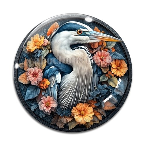 Cabochon oiseaux, cabochon résine ou verre rond différente taille
