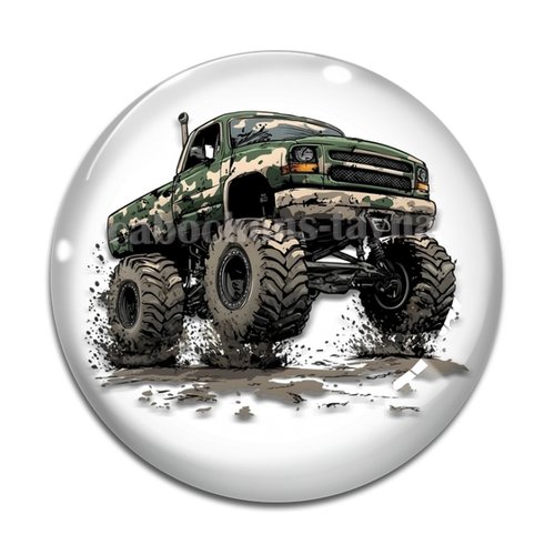 Cabochon monster truck, en résine ou en verre différente taille
