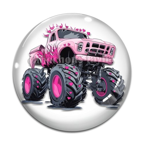 Cabochon monster truck, en résine ou en verre différente taille