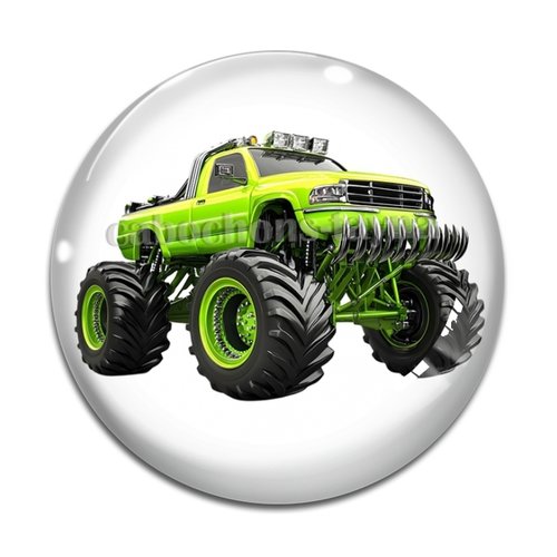 Cabochon monster truck, en résine ou en verre différente taille