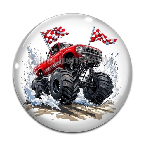 Cabochon monster truck, en résine ou en verre différente taille