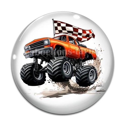 Cabochon monster truck, en résine ou en verre différente taille